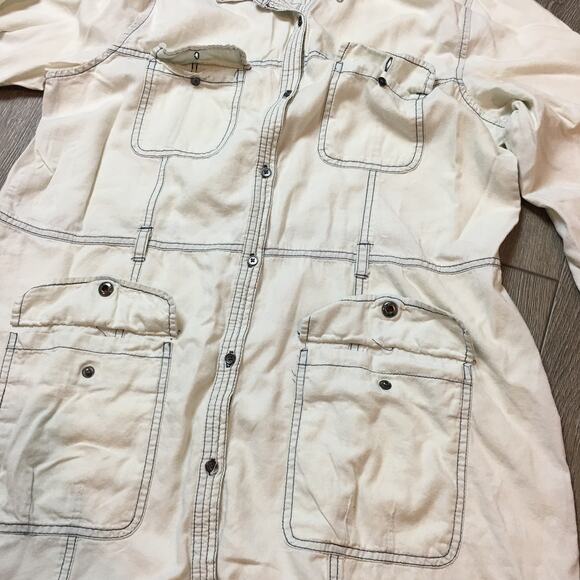 Maurices light denim white wash dress Size XL Button Up - Picture 8 of 9